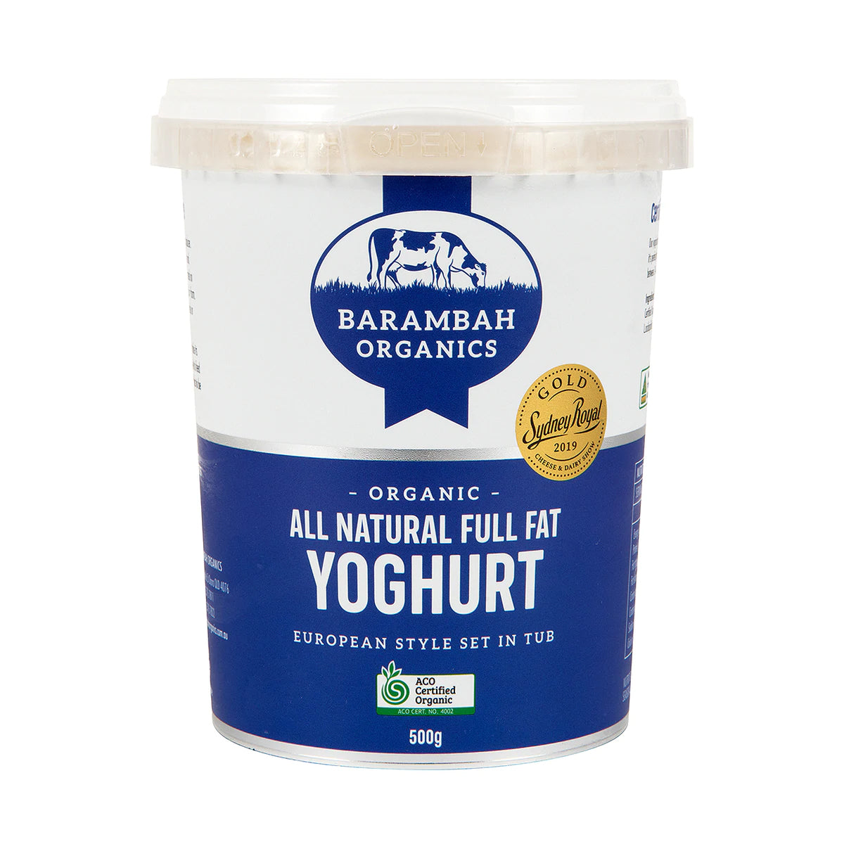 Barambah Organics All Natural Yogurt 500g